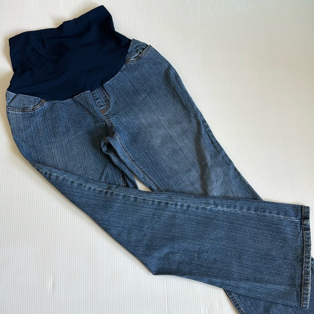 Motherhood Maternity, full panel, Blue Denim Jeans. Size PM